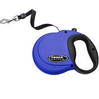 Рулетка-поводок для собак Power Walker Retractable Leash до 7.3 кг лента 3.6 м XS Синий (7648 ES, код: 7890860