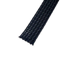 Оплетка 14 мм, гофра, 1 метр змеиная кожа для кабеля, черная,