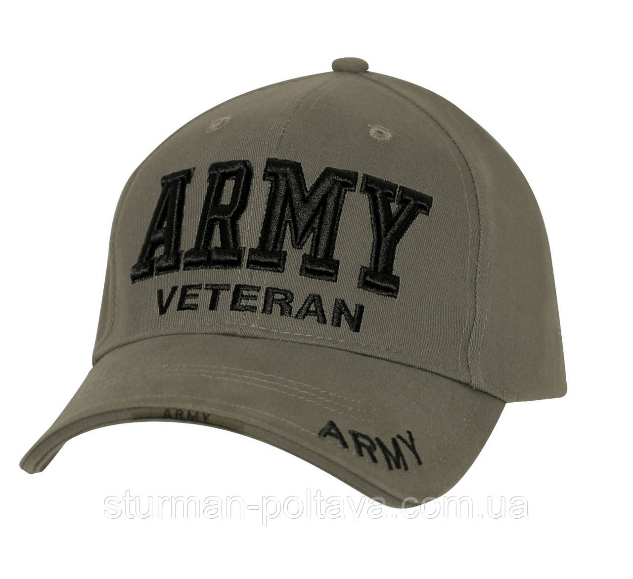 Бейсболка чоловічий вітеран озброєних сил Army Veteran Cap колір оливи преміум Rotcho USA