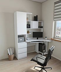 Стіл комп'ютерний Монако пенал лівий білий