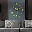 Великий настінний флуоресцентний годинник з акрилу. Зелені римські цифри. Тихий механізм. Годинник інтер'єрний., фото 4