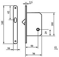 Механізм з відповідною планкою для розсувних дверей 4120 PB пол.латунь