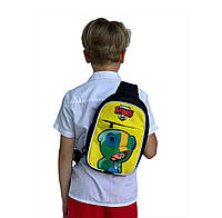 Модная сумка желтая Леон Бравл Старс для мальчиков 6-12 лет от Crazy Bags - 28х22 см
