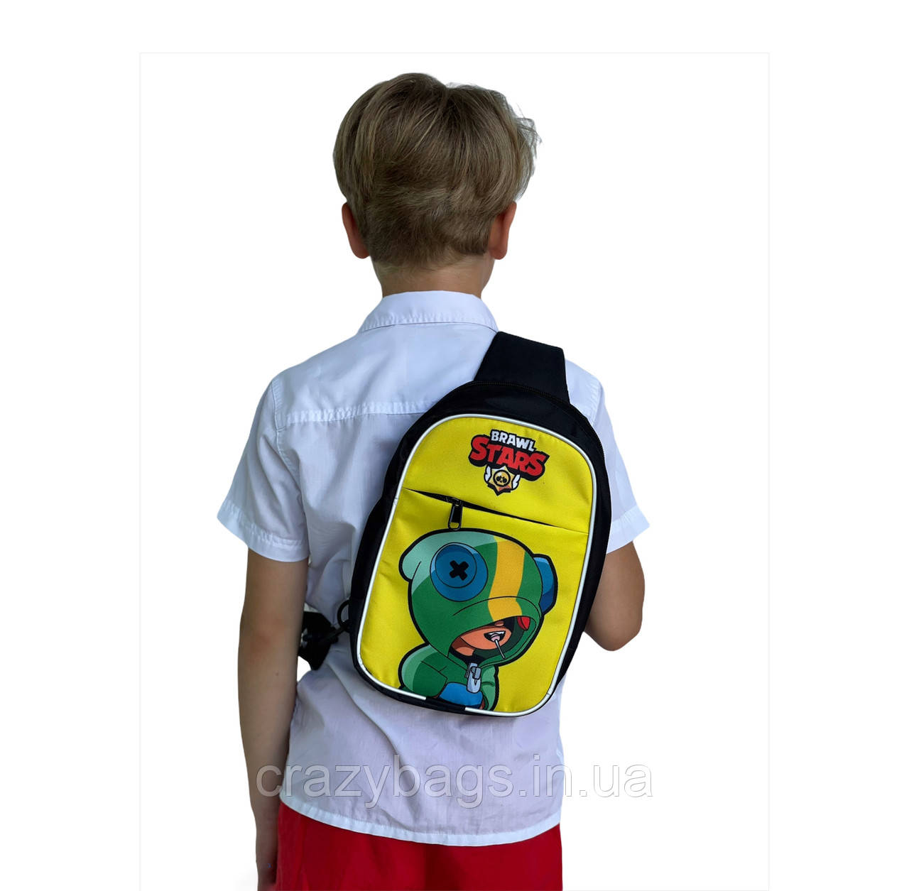 Стильна сумка жовта Леон Бравл Старс для хлопчиків 6-12 років від Crazy Bags - 28х22 см