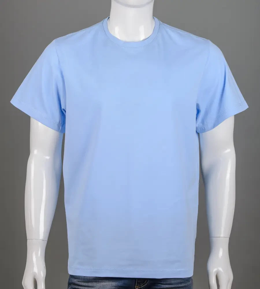 Футболка батал Однотонна Блакитний 2300б, 4XL (1шт)