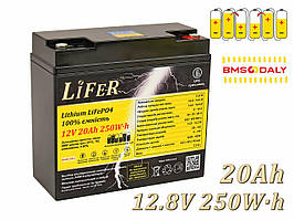 Літієвий Акумулятор LiFeR АКБ 12 в 20 ач LiFePO4, акумулятор для сигналізації 12v 18ah, акумуляторна батарея для