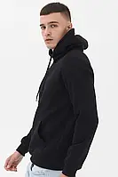 Мужская кофта с капюшоном Черного цвета с боковыми рукавами демисезонная на обхват груди 108см S