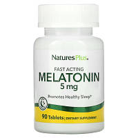 Аминокислота Natures Plus Мелатонин Быстродействующий, 5 мг, Fast Acting Melatonin, 90 табле (NAP-47626) -