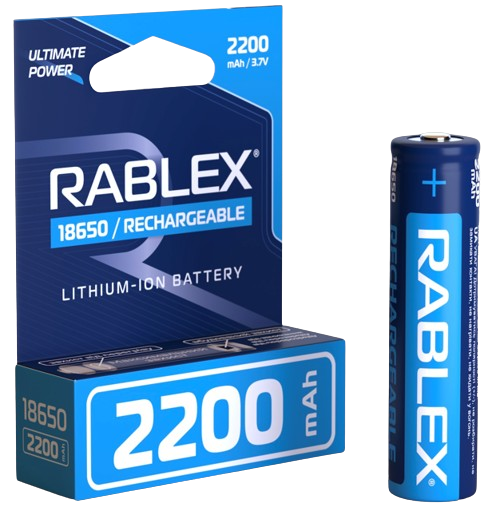 Акумулятор Rablex 18650 Li-ion 2200mAh з ЗАХИСТОМ 3.7v, фото 1