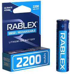 Аккумулятор Rablex 18650 Li-ion 2200mAh з ЗАХИСТОМ 3.7v