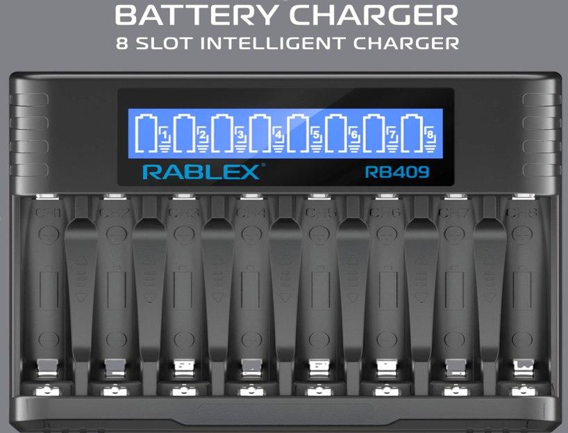 Зарядний пристрій Rablex RB409 на 8 AA/AAA R3/R6 1.2V
