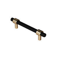 Мебельная ручка-рейлинг Kerron 96 мм матовый черный-матовое золото (S-3411-96 MBN-MGN) KC, код: 8157565