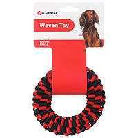 Плетеная игрушка для собак Flamingo Movas Woven Ring диаметр 13 см Красный с черным (54005851 NB, код: 7937402