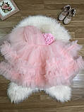 Нарядна сукня на дівчинку рожева зріст 116-122, 122-128, фото 9