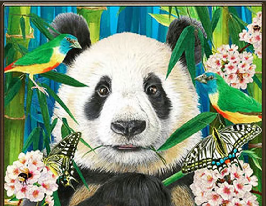 Алмазна вишивка Рай для панди 30*40см Картини з алмазної мозаїки панда квадратними стразами на підрамнику повна викладка  Strateg