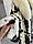 Жіноча норкова шуба з ексклюзивної натуральної нотки носок і коміром із полярного песця натурального окр., фото 7