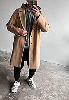 Мужское пальто коричневое кашемировое осень/весна.Мужское кашемировое пальто стильное демисезонное