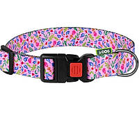 Ошейник для собак Hi Dog M 20 мм 30-40 см Flowers pink (2100102292018) BS, код: 7998395