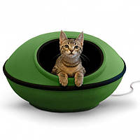 Лежак-домик с электроподогревом для котов KH Thermo-Mod Dream Pod 56х56х29 см Зеленый (655199 GL, код: 7802308