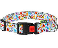 Ошейник для собак Hi Dog XL 25 мм 43-66 см Flowers blue (2100102284013) BS, код: 7998405