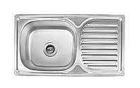 Кухонна мийка Lemax Неіржавка сталь декор + сифон (LE-5004 DE) KC, код: 7224464