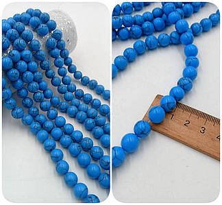 Намистини Бірюза / Прес. / Ø 10 мм / Нитка ≈ 38 намистин