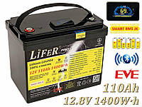 Литиевый Аккумулятор LiFeR 12V 110Ah 1400W·h LiFePO4 100Ah. Тяговый аккумулятор для инвертора.