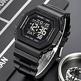 Водонепроникний до 5 атм цифровий годинник Skmei 1988BK Black, фото 3