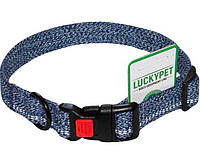 Ошейник Lucky Pet 25 мм 43-66 Melange одинарный с фастексом Синий светоотражающий (4820268550 LW, код: 7998431