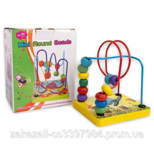 Дерев'яний лабіринт каталка Зірочка | Розвиваючі іграшки для дітей, фото 1