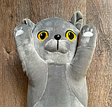 М'яка іграшка Кіт Батон Британець 90 см антистрес Сірий, фото 2