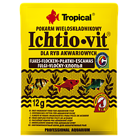 Сухой корм Tropical Ichtio-Vit для всех аквариумных рыб, 12 г (хлопья)