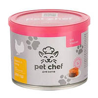 Влажный корм для котят Pet Chef мясной паштет 200 г с курицей (4820255190075) QT, код: 7995002