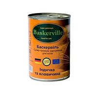 Влажный корм для котов Baskerville Индейка и говядина 400 г (4250231598463) NB, код: 7994976