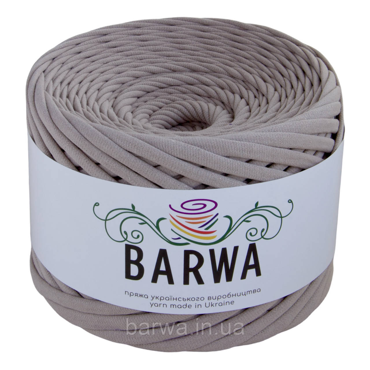 Пряжа трикотажна BARWA 3-5 мм, колір Френч-грей