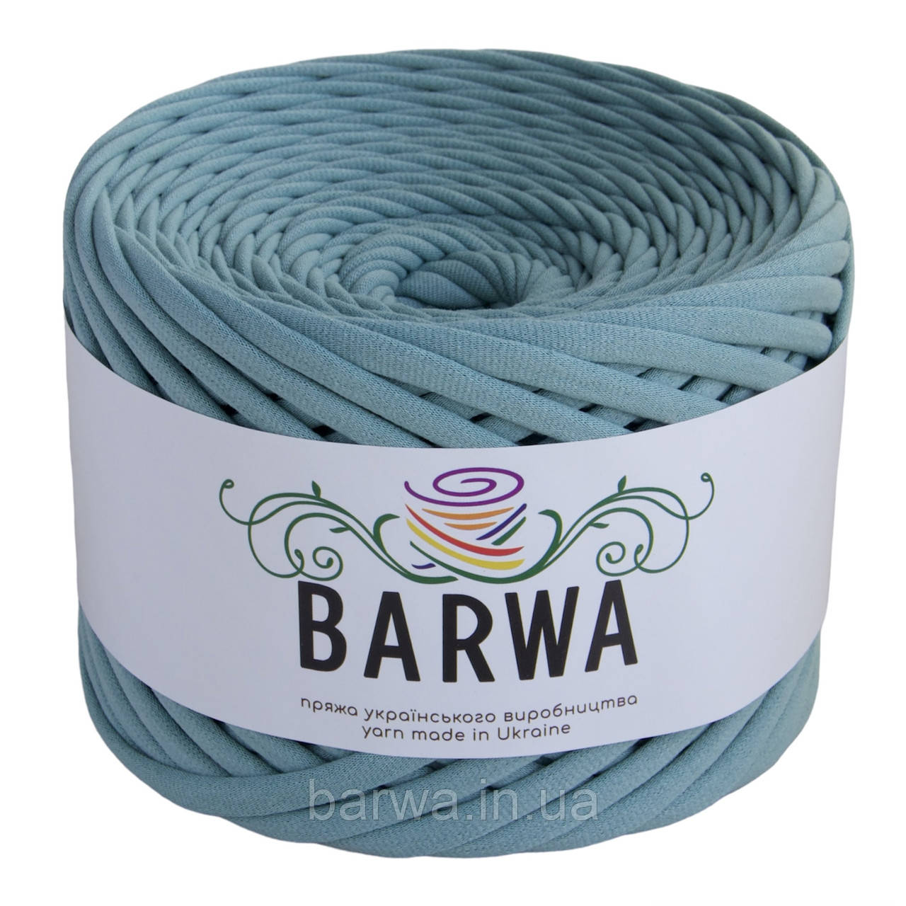 Пряжа трикотажна BARWA 5-7 мм, колір Пильна м'ята