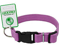 Ошейник кожаный двойной пластиковая фурнитура Lucky Pet 2.0 30-40 Фиолетовый (4820224217871) PZ, код: 7999512
