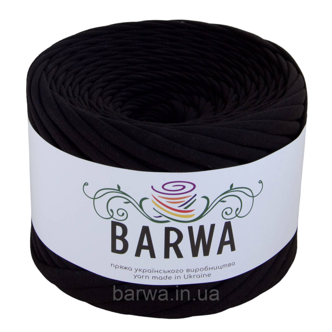 Пряжа трикотажна BARWA 5-7 мм, Чорний оксамит