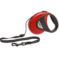 Поводок рулетка для собак Dogx2GO Cord М красная для собак до 20 кг длина 8 м Flamingo (54152 QT, код: 7721197