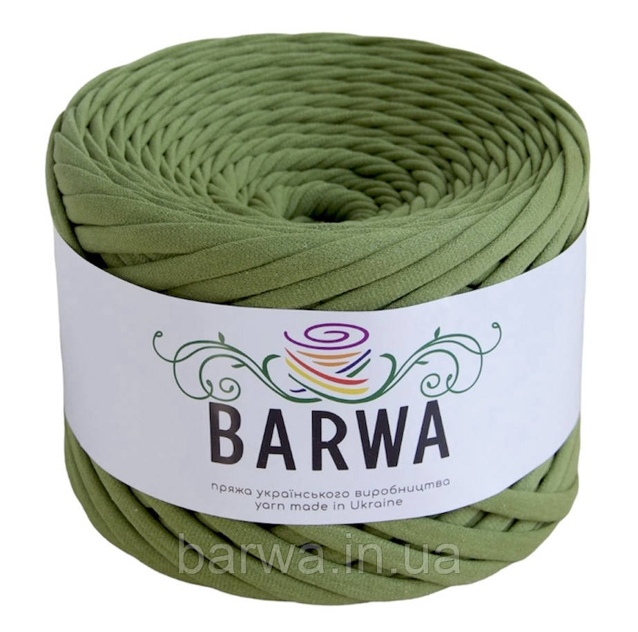 Пряжа трикотажна BARWA  3-5 мм, Оливковий