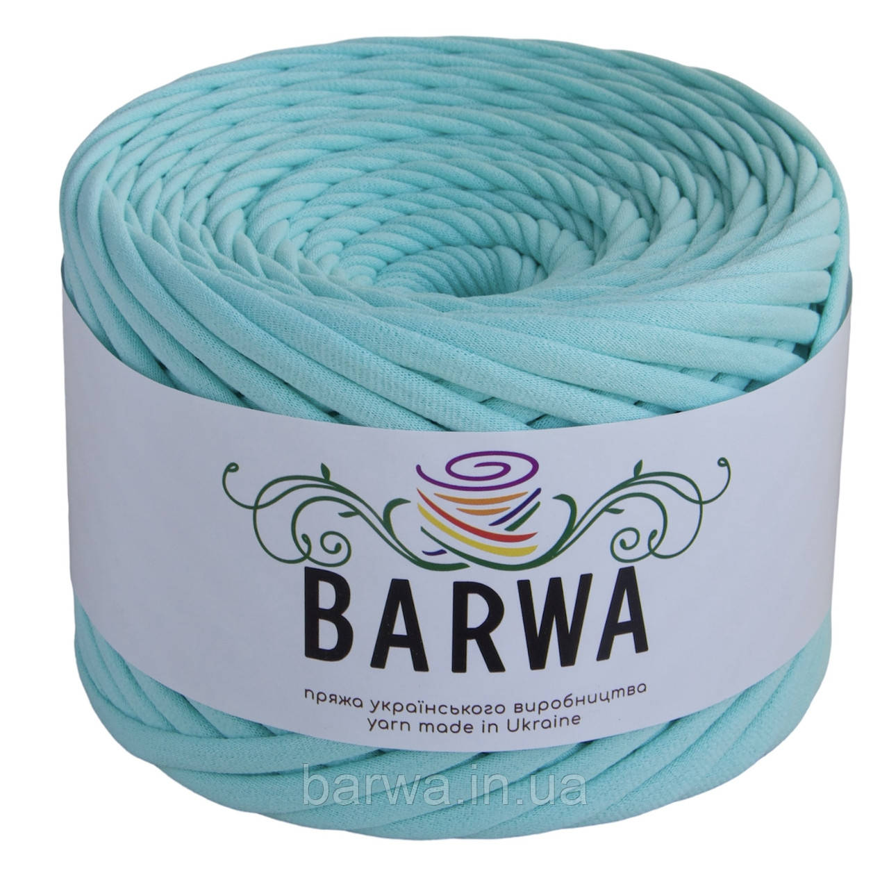 Пряжа трикотажна BARWA  5-7 мм, колір Тіффані