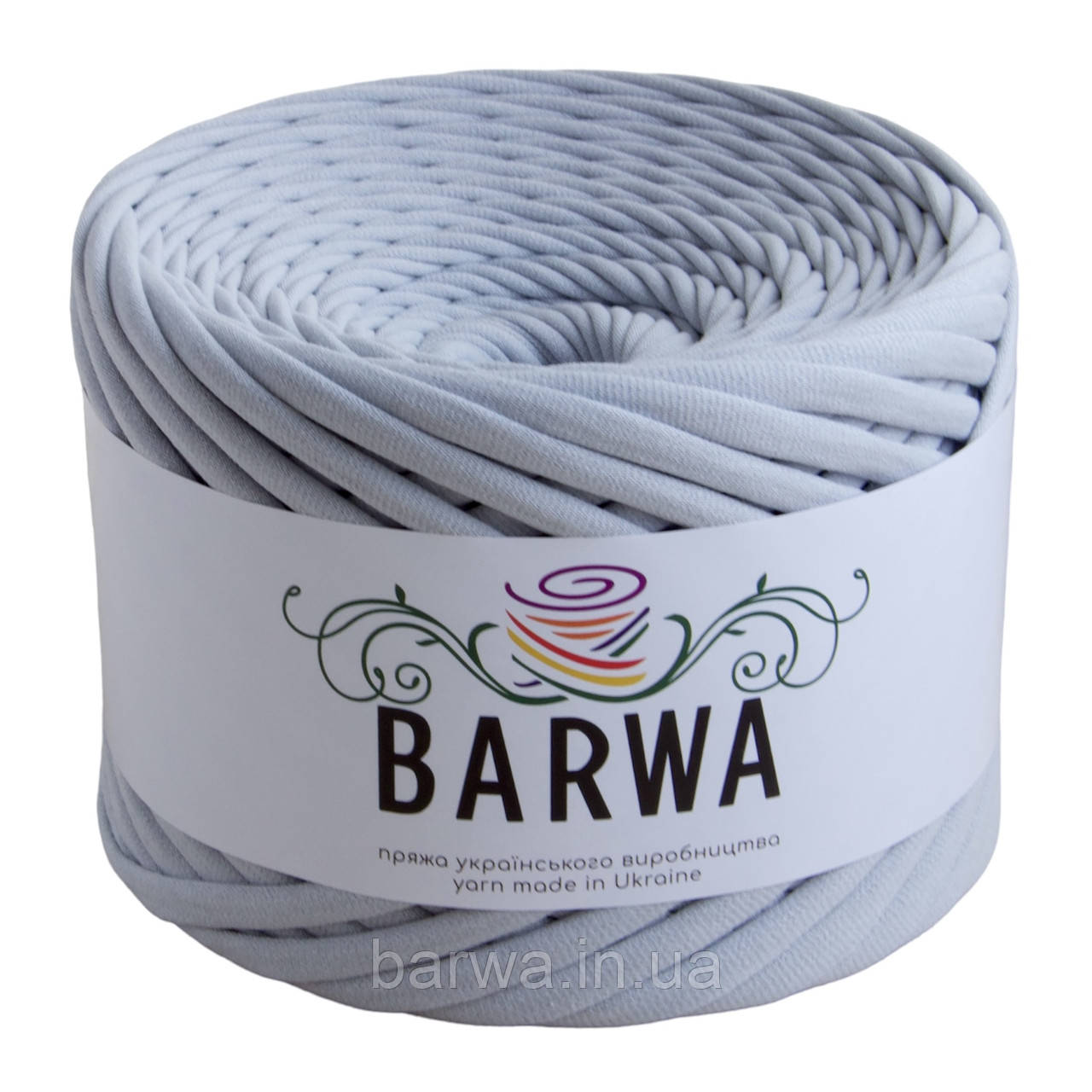 Пряжа трикотажна BARWA 7-9 мм, 50 метрів (півбобіна), Платина
