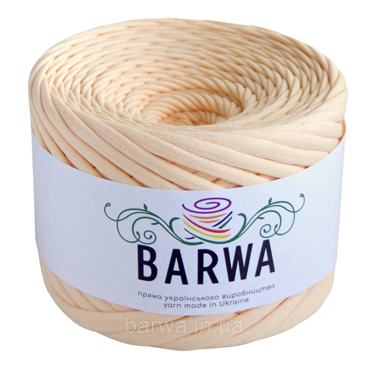 Трикотажная пряжа BARWA  5-7 мм, цвет Йогурт