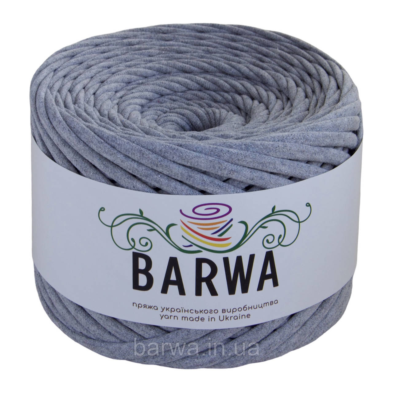 Пряжа трикотажна BARWA 3-5 мм, Сірий меланж