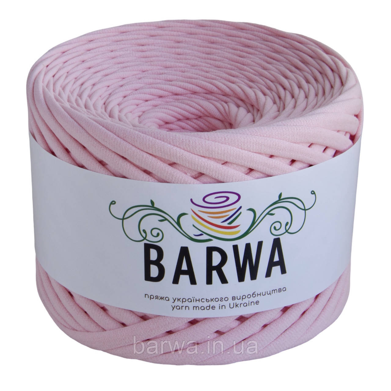 Пряжа трикотажна BARWA 7-9 мм, 50 метрів (півбобіна), колір Зефір