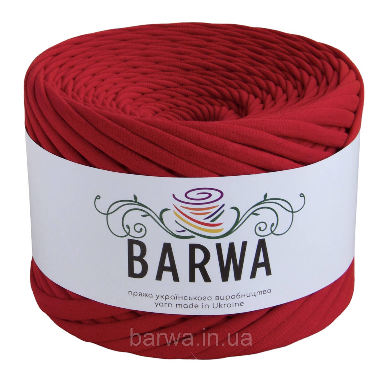 Пряжа трикотажна BARWA 7-9 мм, 50 метрів (півбобіна), колір Мак