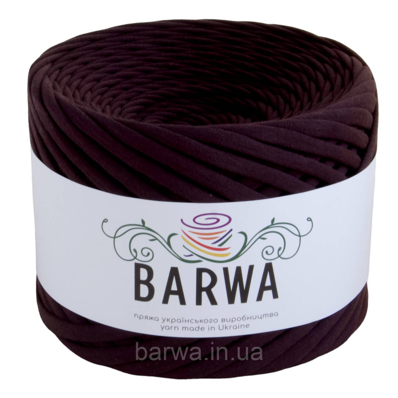 Пряжа трикотажна BARWA standart 7-9 мм (полубобина) колір Брауні