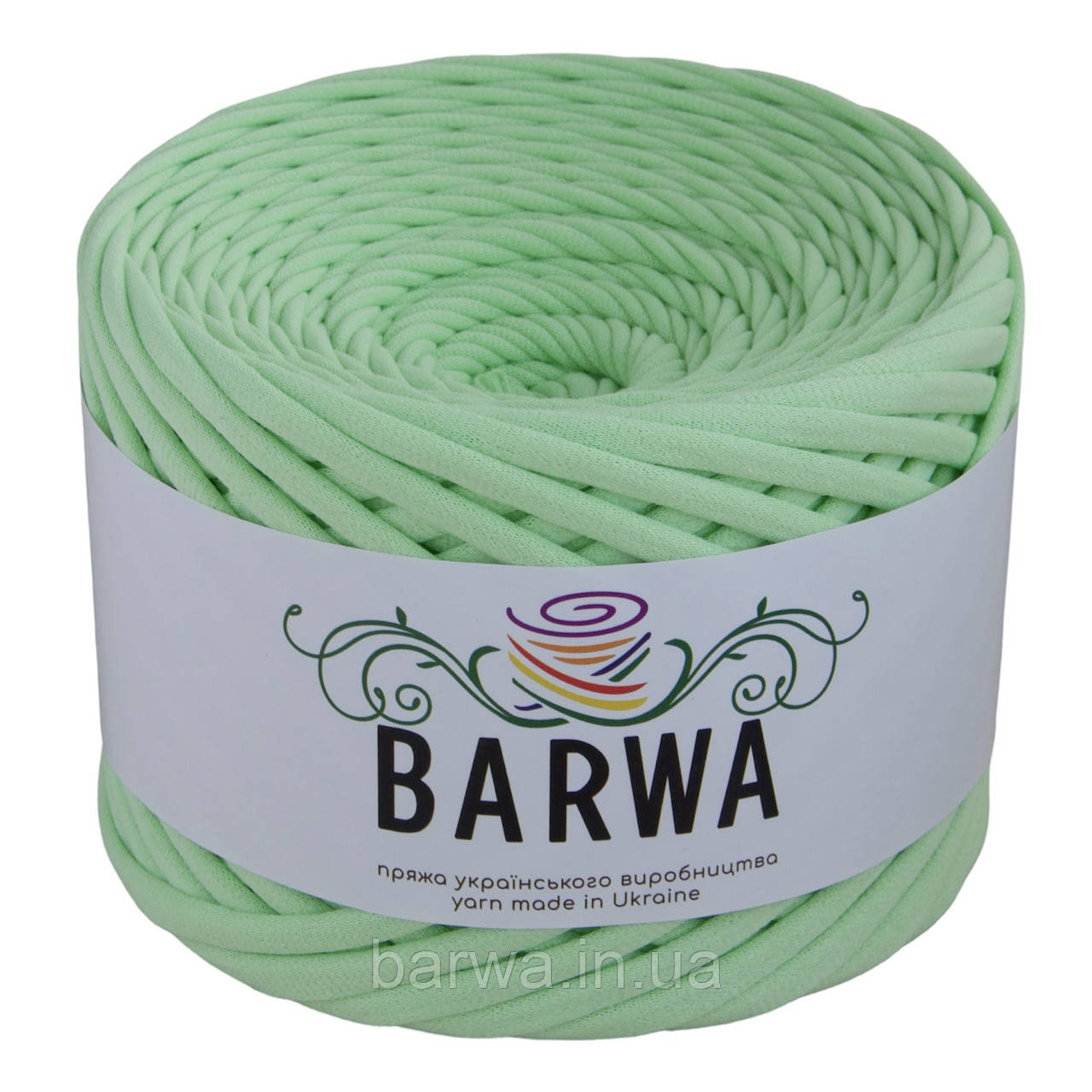 Пряжа трикотажна BARWA 7-9 мм, 50 метрів (півбобіна), колір Васабі