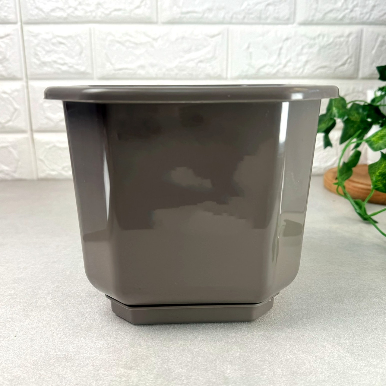 Квадратний квітковий вазон 7 л Какао, Дама Алеана