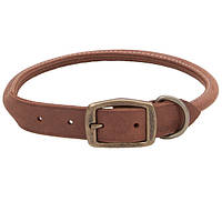 Круглый кожаный ошейник для собак Coastal Circle T 1.2x50 см шоколадный (76484321665) UL, код: 7720956